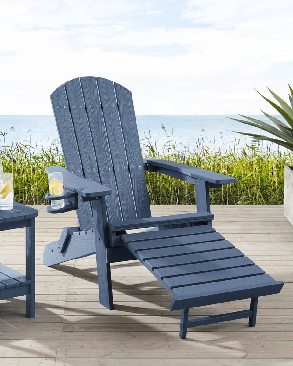 Adirondack Tuinstoel met Inklapbare Voetensteun