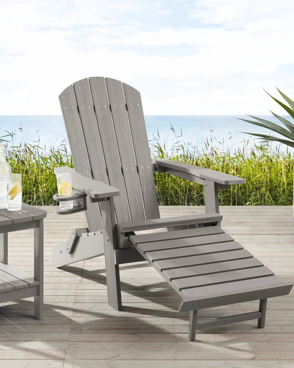 Adirondack Tuinstoel met Inklapbare Voetensteun