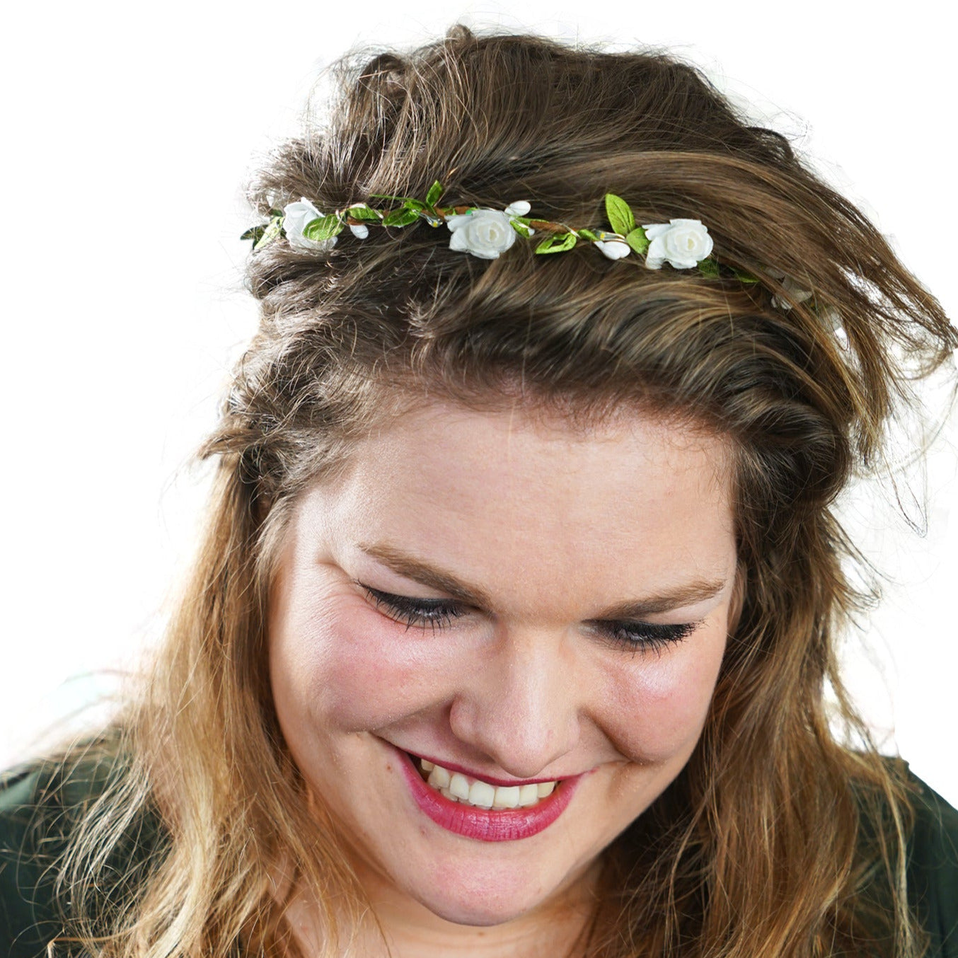 Bloemkroon kleine roosjes wit