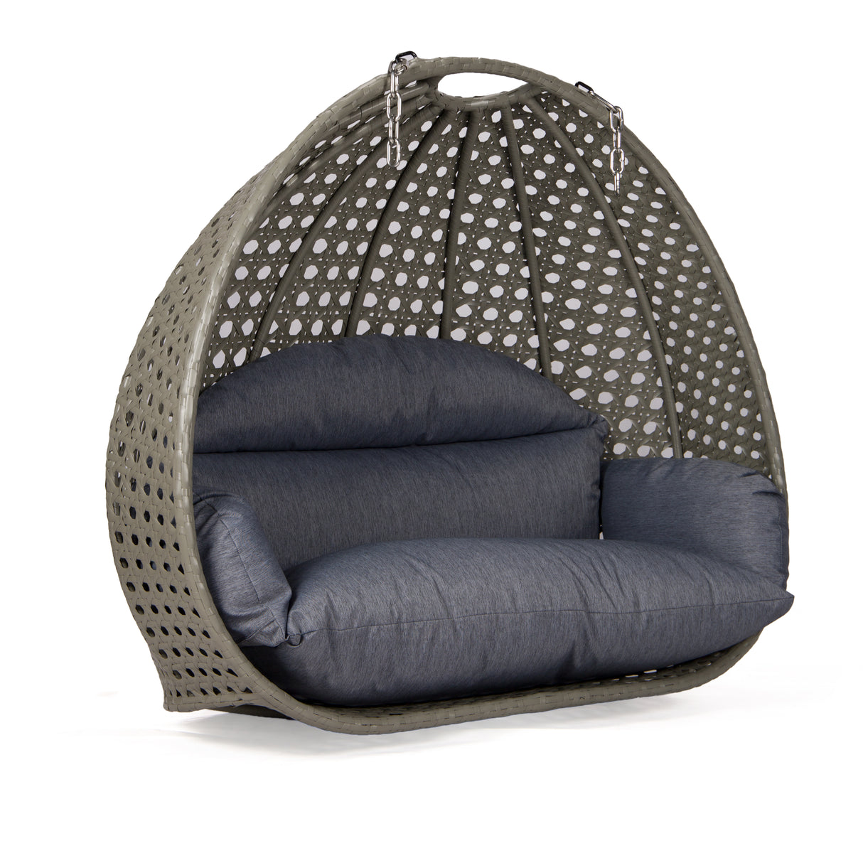 Dubai basket grijs met dusty blue kussen