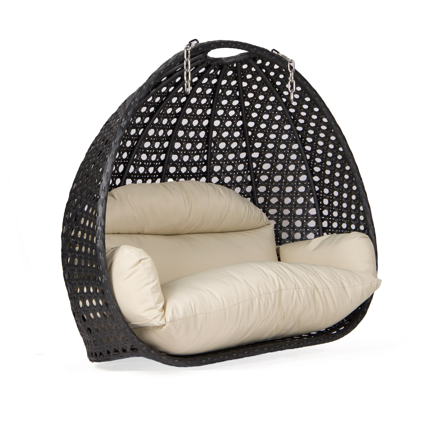 Dubai basket zwart met beige kussen