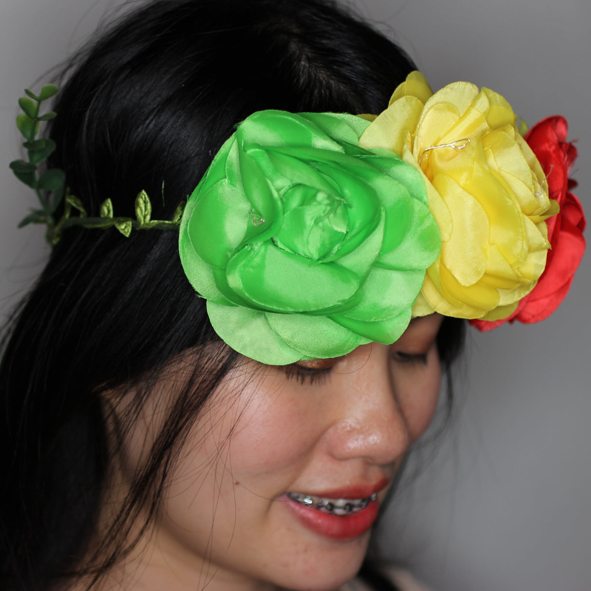 LED Bloemenkroon sparkling Carnaval zijkant