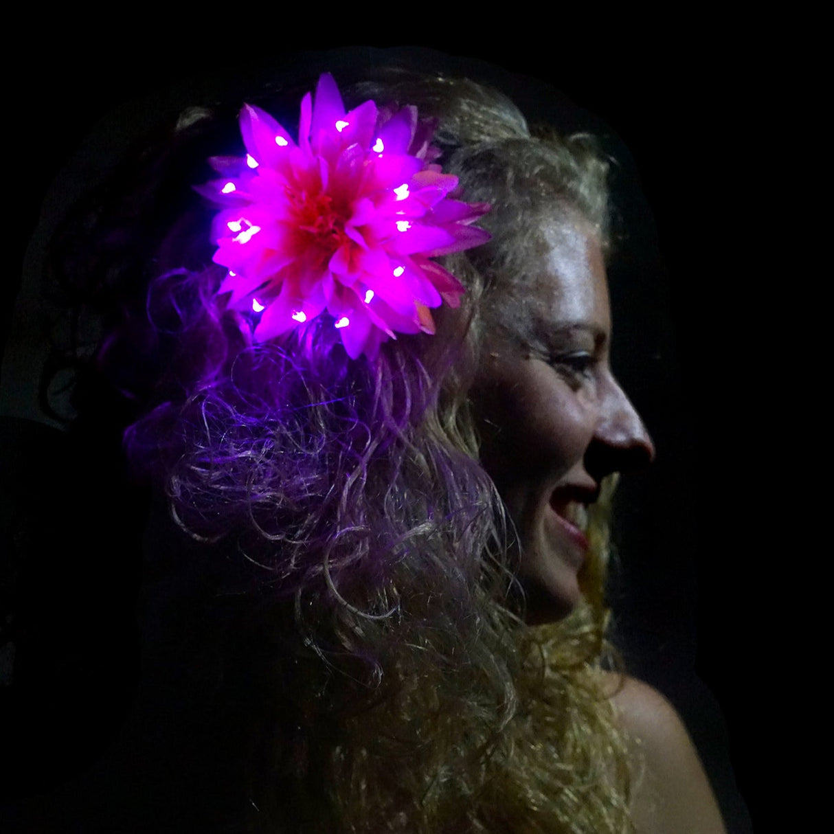 LED Chrysantbloem Roze zijkant