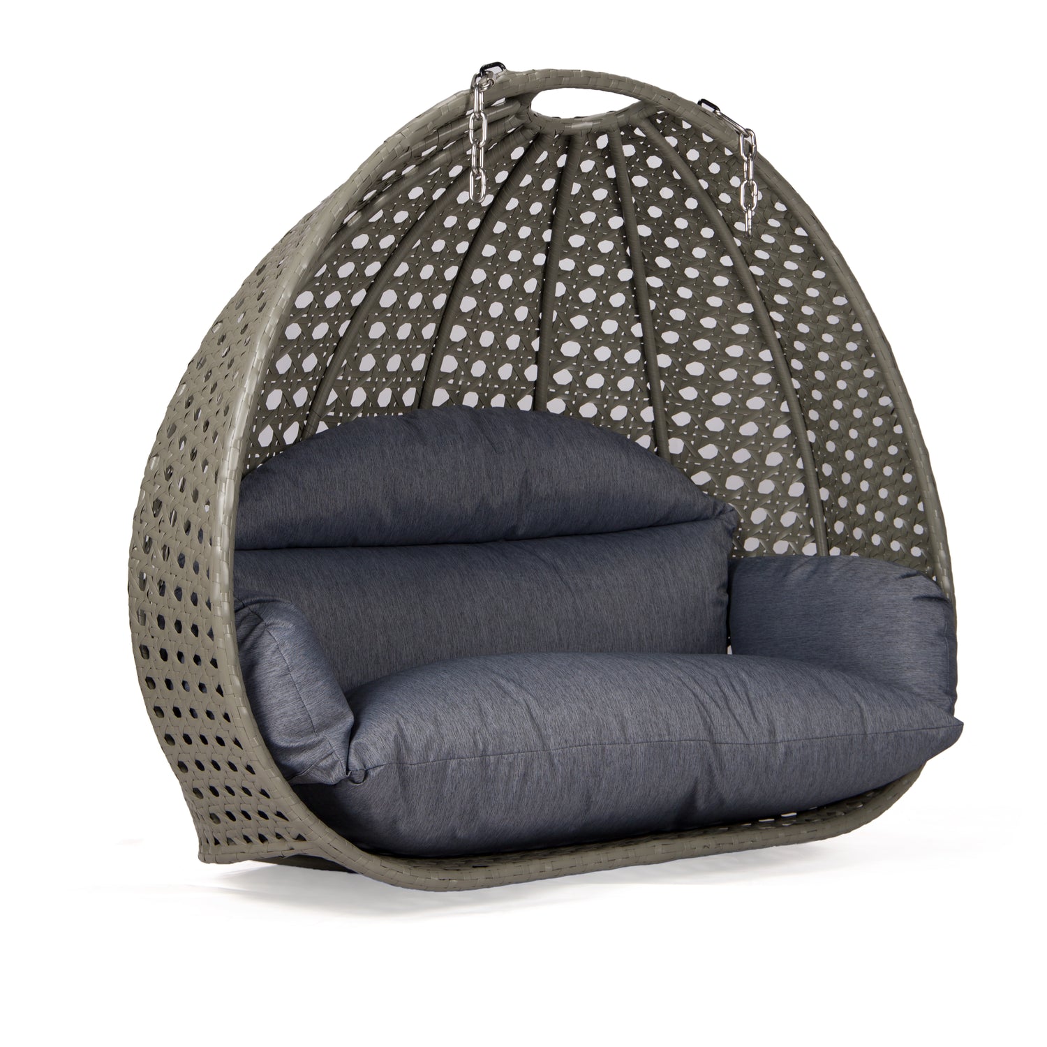 Dubai basket grijs met dusty blue kussen