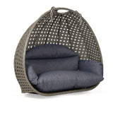 Dubai basket grijs met dusty blue kussen