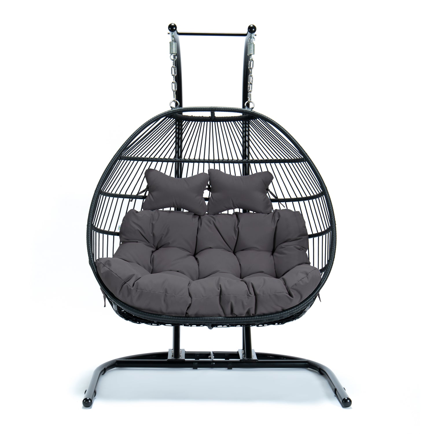 Hangstoel Oslo zwart met antraciet kussen