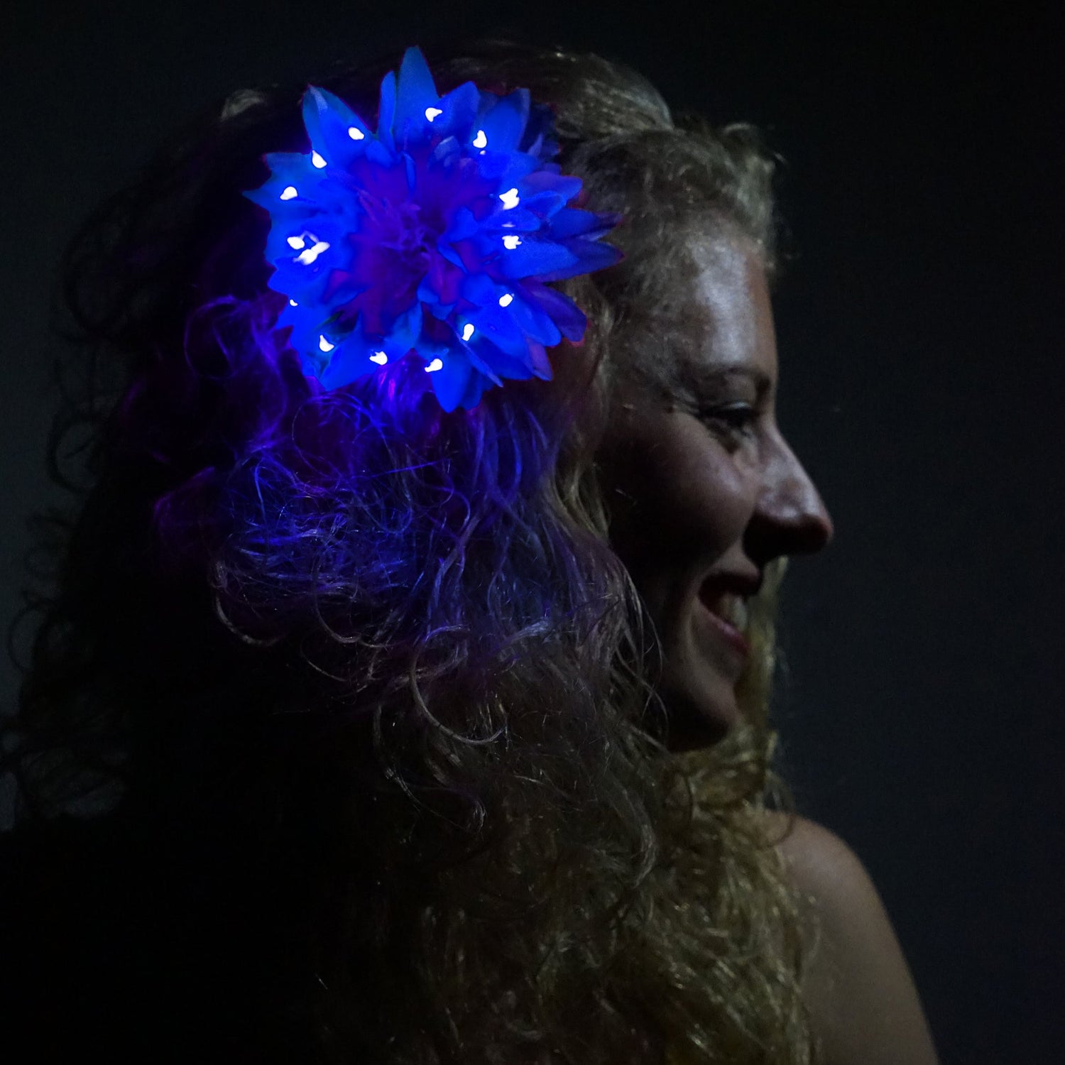 LED Chrysantbloem Blauw 