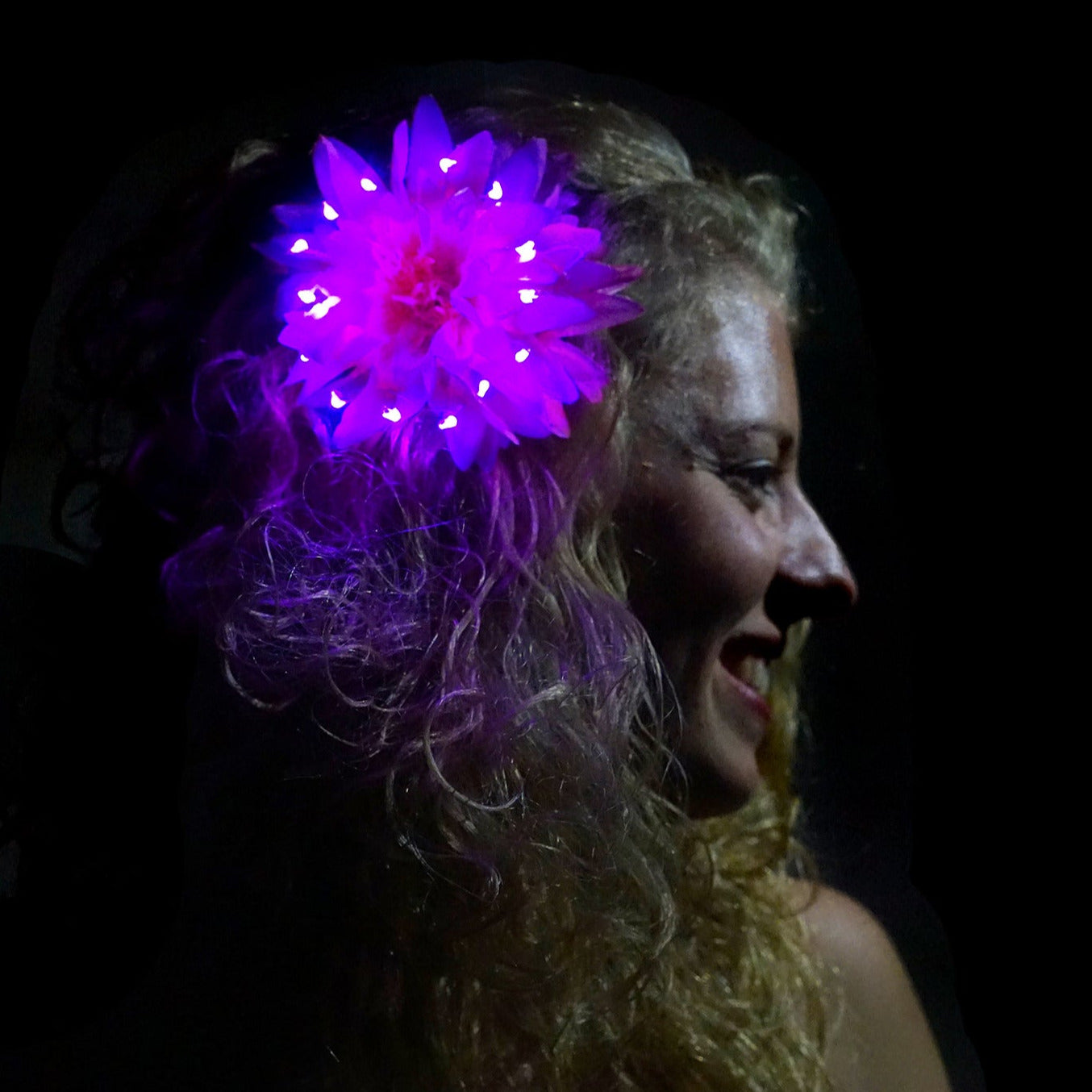 LED Chrysantbloem Paars zijkant 