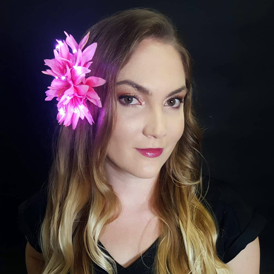 LED Chrysantbloem roze 